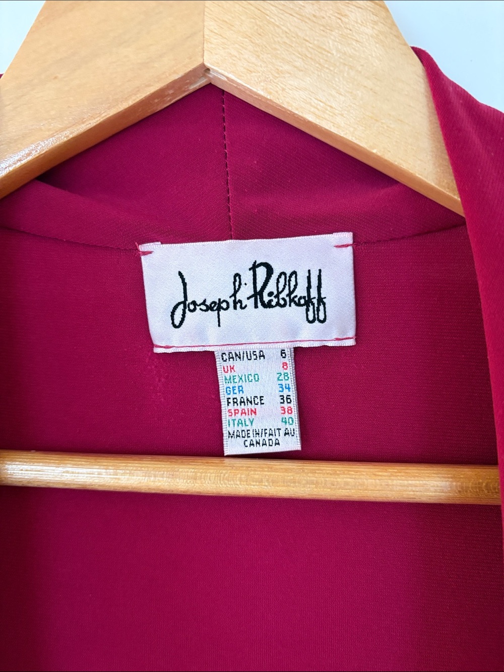 Joseph Ribkoff Deep Raspberry Draped Midi Dress - Picture 2 of 4
